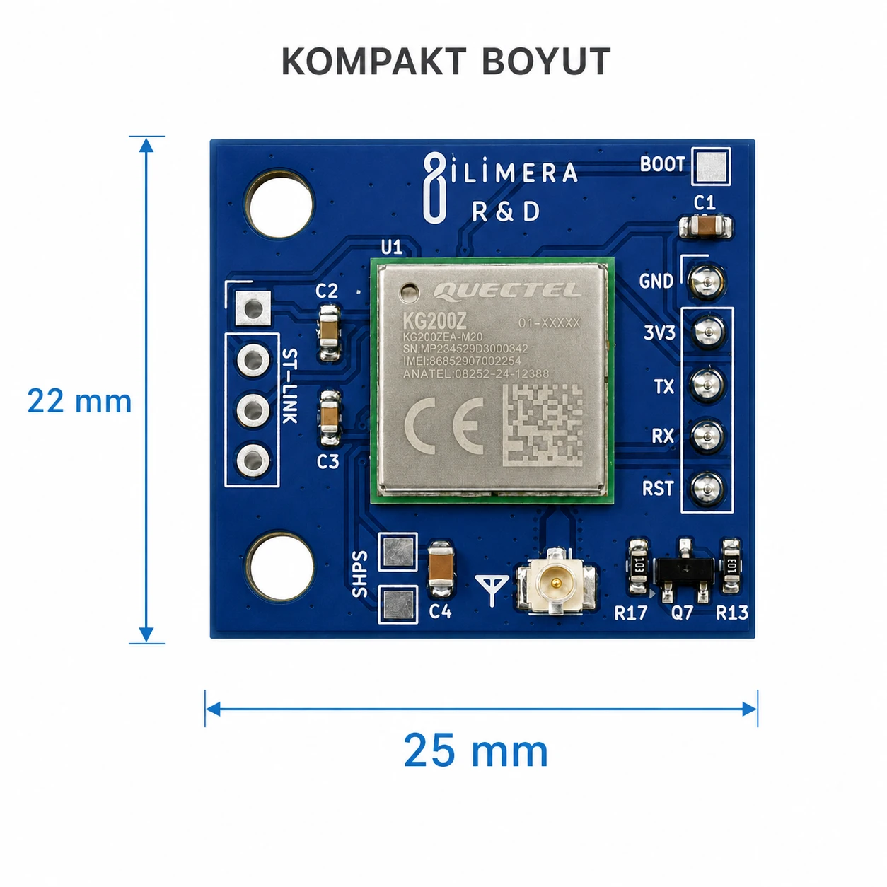 İLİMERA KG200Z LoRaWAN Geliştirme Kartı geliştirme kartı ürün görseli