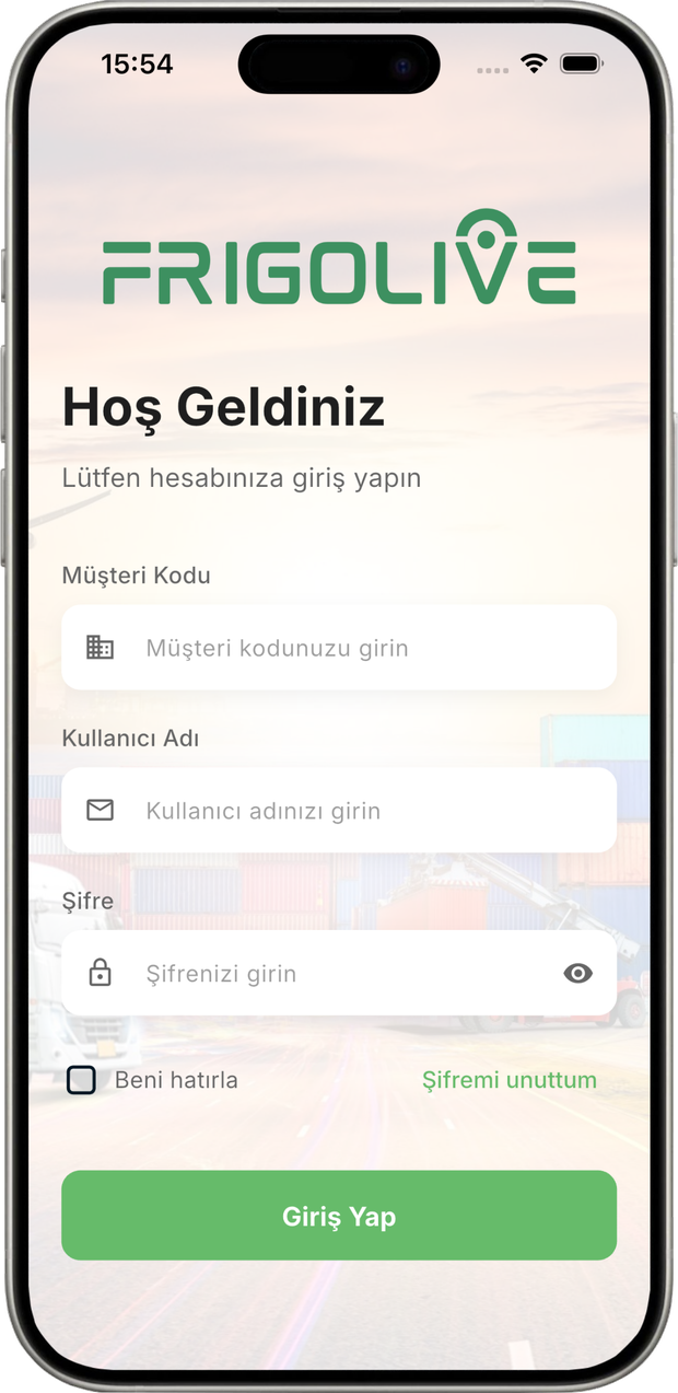FRIGOLIVE mobil uygulama ekranı